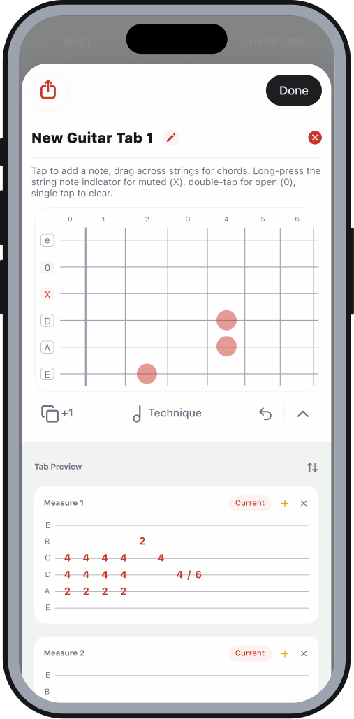 Astren app guitar tab view